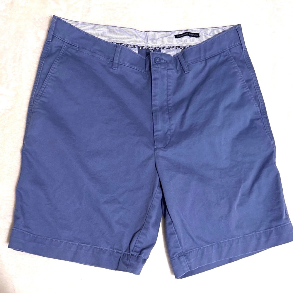 Cremieux Mens Shorts 36 Blue Comfort Stretch Chino Golf performance Flat Front
